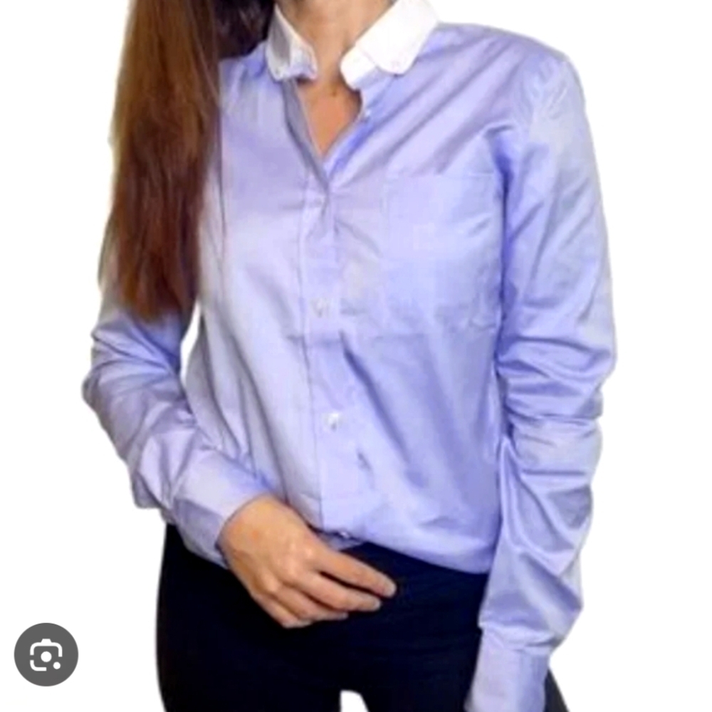 Coach Blue and White Button Down Shirt...SIZE:4